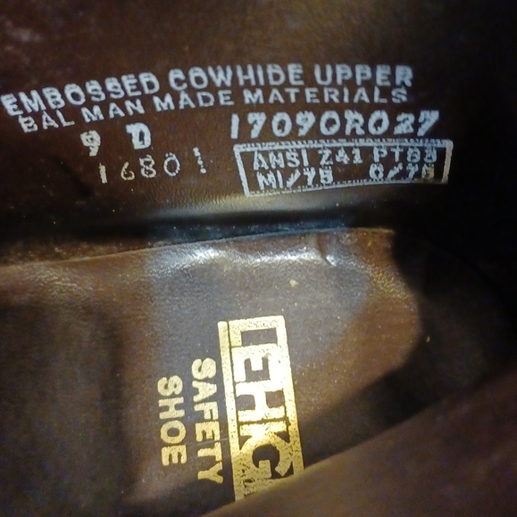 Lehigh Steel Toe Work Safety Shoes. Sz 9